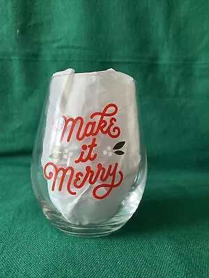 2021 Hallmark - Stemless Wine Glass - Make It Merry  -  VIP  -  Brand New • $15.99