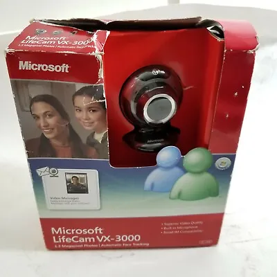 New! Microsoft LifeCam VX-3000 Webcam Model No:1076 (68A-00007) Computer Camera • $24.99