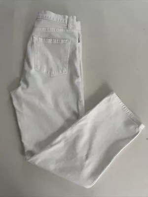 J BRAND Jules High Rise Ankle Length Straight Leg White Denim Jeans Sz 30 • $27