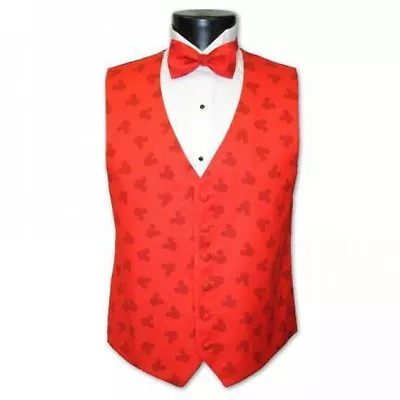 Mickey Mouse Red Silhouette Tuxedo Vest And Bowtie • $148.50