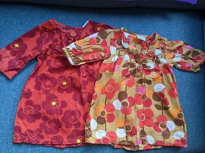 £6 • Buy Next Girls Boho 70s Retro Needlecord Tunic Dresses Lot 12-18 Months