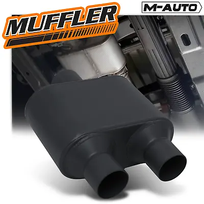 Black 3  Inlet/Dual 2.5  Outlet Race Performance Single Chamber Exhaust Muffler • $45.99