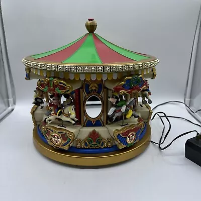 1995 Mr Christmas Disney Mickeys Holiday Merry Go Round Carousel Vintage TESTED • $104.96