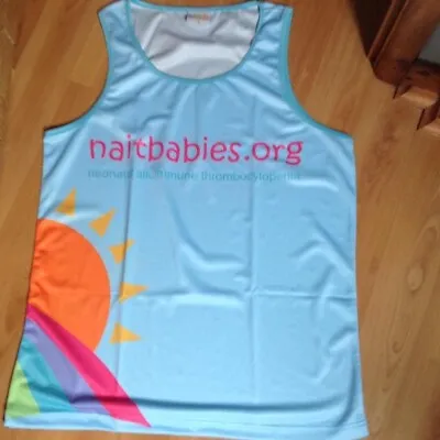 Naitbabies Charity Awareness Sports Athletic T Shirt Or Vest -black/ Blue/yellow • £20
