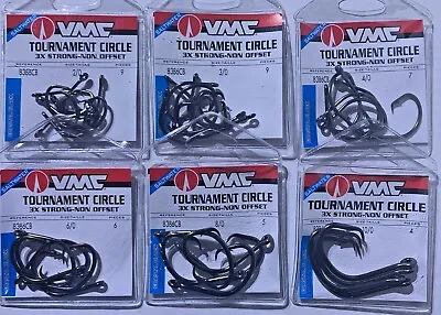 Vmc 8386cb 3x Tournament Circle Hook Coastal Black Pro  Pack Choose • $10.95