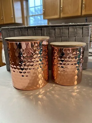 Uncommon James - Hammered Copper Canister 2 Piece Storage Set EUC • $25