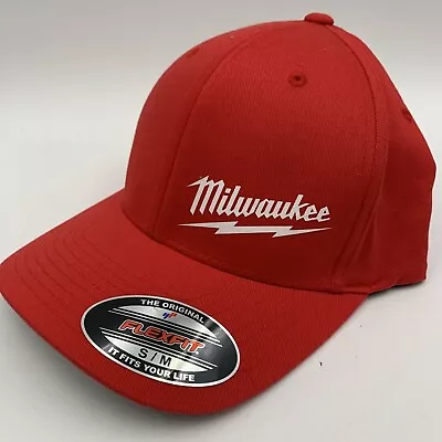 Milwaukee Tools Flexfit Fitted Hat Sz S/M Red Yupoong Company • $15.99