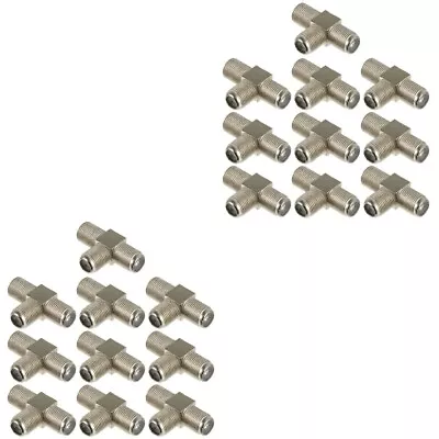  20 Pcs F Type Female Splitter Satellite Dish TV Connector Adapter • £11.68