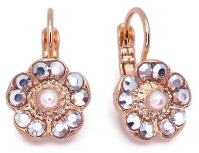 Mariana Rocky Road Gold Earrings Silvertone Reflective With Faux Pearl 1149 • $42