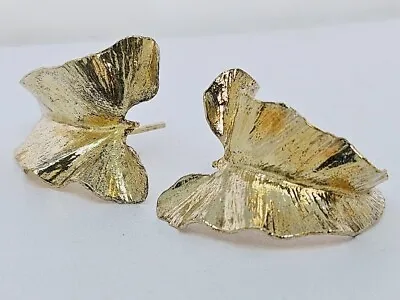 Alex Monroe Chard Leaf Earrings Gold Silver Large • $174.25