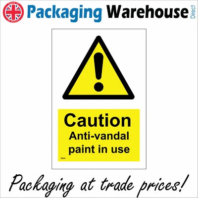 £38.96 • Buy Ws625 Caution anti-vandal Paint In Use Sign Properties Walls Buildings Slips Wet