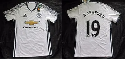 Marcus Rashford #19 MANCHESTER UNITED Third Jersey Shirt ADIDAS 2016-2017 Men S • £79