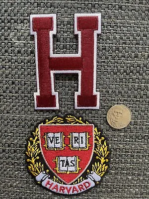 $10.99 • Buy (2) Harvard University Vintage Embroidered Iron On Patches Patch Lot 3” & 3 X 2”