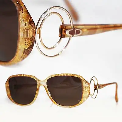Dior Vintage 1997 Sunglasses Germany Gold Leaf Marble Brown Womens 2572 11 58mm • $112.32