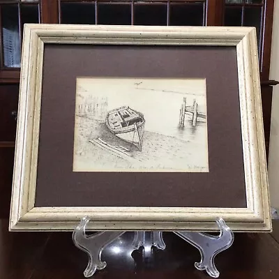 Vintage D Morgan Framed Art Print  Once There Was A Fisherman  Signed • $10