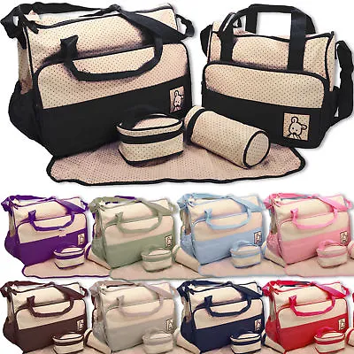 Baby Nappy Changing Bag Set 5PCS Brand New Cute Diaper Bags UK Seller • £15.46