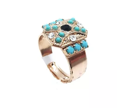 Mariana Ring Black Diamond & Blue Austrian Crystals Zanzibar Africa Coll. • $55