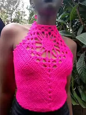 Crochet Pattern Wow! Summer Halter Neck Bralette High Neck Free Size 103 • £3.59