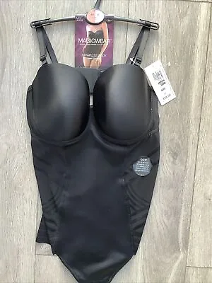 M&S Magic Wear Firm Control Strapless Body Black Size 40C • £19.99