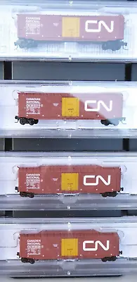 Micro Trains Line 99400006 Z Gauge Set 4 X Box Cars Canadian National Neuwertig • £136.82