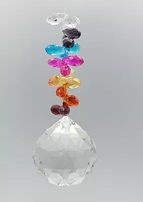 £19.99 • Buy CRYSTAL FACETED HANGING BALL - RAINBOW MAKER CHAKRA SUNCATCHER LARGE 60mm