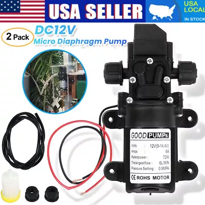 2Pack 130PSI 12V 6L/Min Solid Electric Diaphragm Water Pump Self Priming RV Boat • $25.99