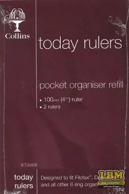 Collins Pocket Size Clear Ruler / Today Page Marker Insert Refill KT3008 (Pack 2 • £2.99