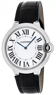 New Cartier Ballon Bleu 46mm XL 18k White Gold Auto Men's Leather Watch W6920055 • $12644