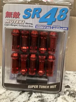 20 Pcs - Wheel Mate Muteki SR48 Open End Lug Nuts - Chrome Red 12x1.50 48mm • $59.95