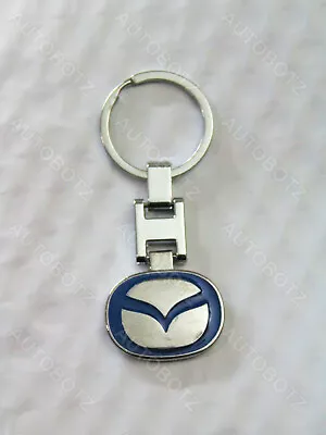 For MAZDA Metal Chrome Emblem Blue Style Keychain Key Fob Ring  • $9.95