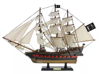 Wooden Black Bart's Royal Fortune White Sails Limited Model Pirate Ship 26  • $292.38