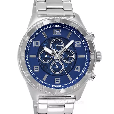 FOSSIL Brox Mens Automatic Watch Blue Multifunction Dial Stainless Steel Band • $96.90
