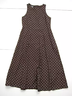 My Michelle Rayon Brown White Polka Dot Sleeveless Long Maxi Tank Sun Dress 5/6 • $22.49