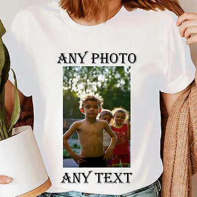 Personalised Custom Photo Any Image Text Birthday Hen Party Womens T-Shirts #6ED • £9.99