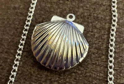 Camino De Santiago Scallop Shell Pendant Necklace W/ Chain Silver St James • $12.99