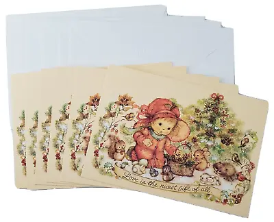 Vtg Hallmark Mary Hamilton 6 Christmas Cards Envelopes Girl Forest Animals New • $69.50