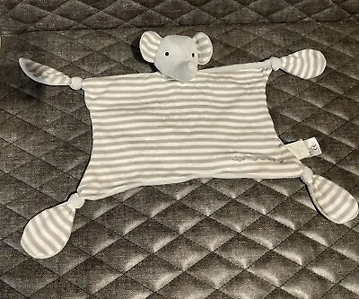 JoJo Maman Bebe Grey Elephant Plush Knotted Baby Comforter Blankie Soft Toy • £5.50
