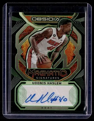2019-20 Obsidian Green Magmatic /25 Auto Udonis Haslem Heat • $1.49