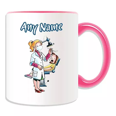 £8.72 • Buy Personalised Gift Dentist Female Mug Money Box Cup White Lab Coat Dental Patient