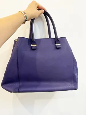 Designer Victoria Beckham Large Purple Leather Croc Effect Women's Bag • $456.68