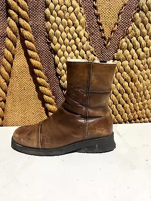 La Canadienne Women’s Boots 26082  Brown Leather Sheepskin Shearling  US Size 7M • $49.99