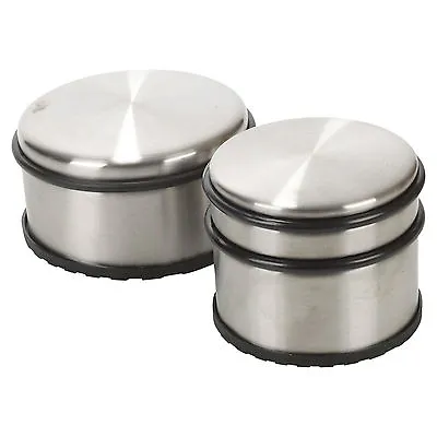 Heavy Duty Door Stopper Stainless Steel Stop Round Rubber Floor Protector NEW • £7.49