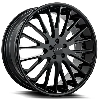 22  Staggered Azad Wheels AZ33 Gloss Black Rims • $1740