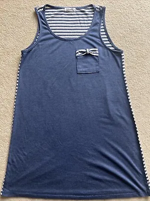 Ladies La Marquise Blue Jersey Sleeveless Nightdress Medium. Good Condition • £4.99