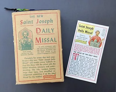 The New St Joseph Daily Missal Catholic 1961 With Box Card & Bookmark • $18.99