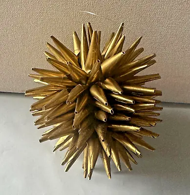 Vintage Gold Foil Paper Atomic Starburst Christmas Ornament MCM 5” • $34.95