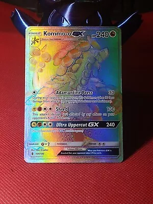 Pokémon TCG Kommo-o GX Guardians Rising 159/145 Holo Secret Rare NM • $10