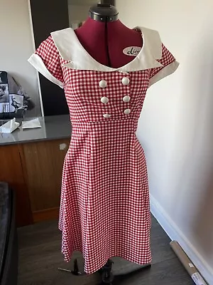 £20 • Buy Collectif Vintage Retro 40s/50s Red Gingham Dress  Size XS