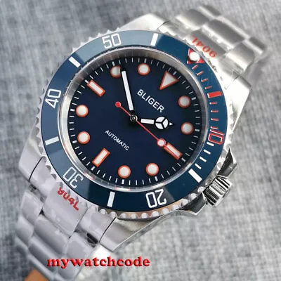 40mm BLIGER Blue Dial Japan Miyota 8215 Automatic Mens Watch Sapphire Glass • $71.10