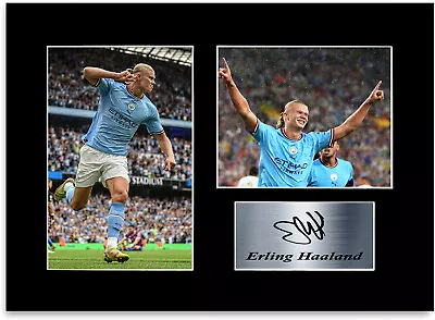 Erling Haaland Man City Player A4 Signed Photo Display Mount Gift Poster • £9.99